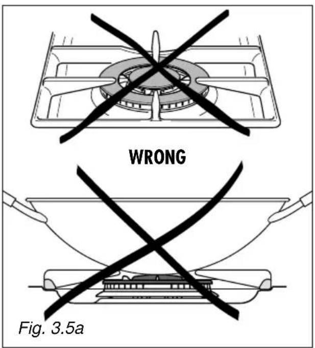 M-SYSTEM BPRNF960ANM - CORRECT USE OF TRIPLE-RING BURNER (Fig. 3.5a - 3.5b) - 1