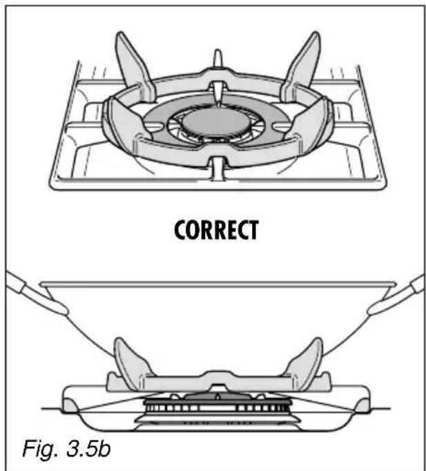 M-SYSTEM BPRF960IX - CORRECT USE OF TRIPLE-RING BURNER (Fig. 3.5a - 3.5b) - 2