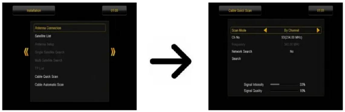 Ferguson Ariva 53 - Recherche manuellement une télévision par cable - 1