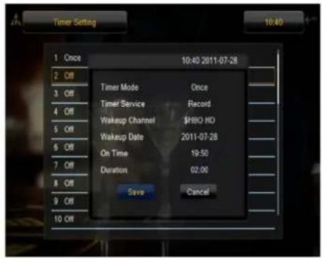 Ferguson Ariva 53 - Réglages des enregistrements programmés - 2