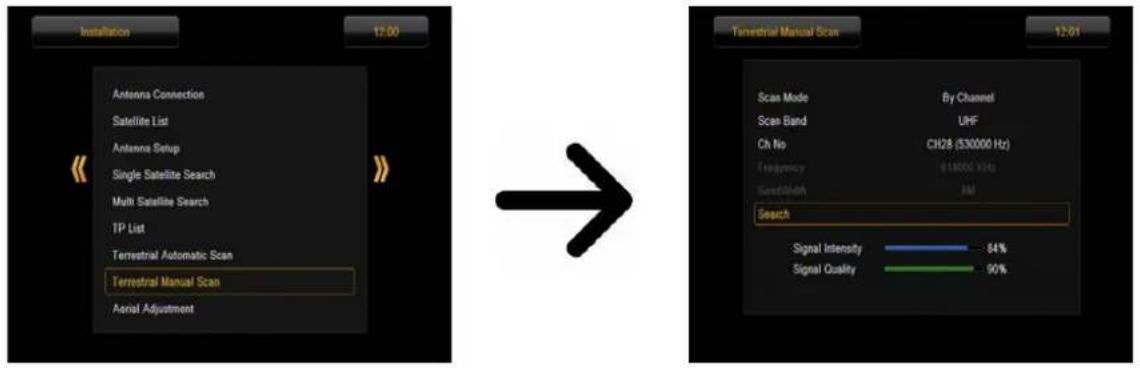 Ferguson Ariva 53 - Recherche manuelle des chaînes de la TNT (modèles Combo uniquement) - 1