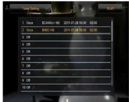Ferguson Ariva 53 - Réglages des enregistrements programmés - 4