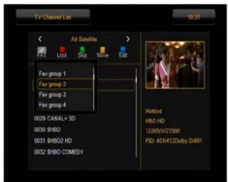 Ferguson Ariva 250Combo - Comment ajouter une chaînes à un groupe de favors? - 1