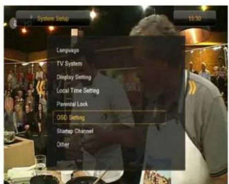 Ferguson Ariva 250Combo - Paramètres du menu OSD - 1