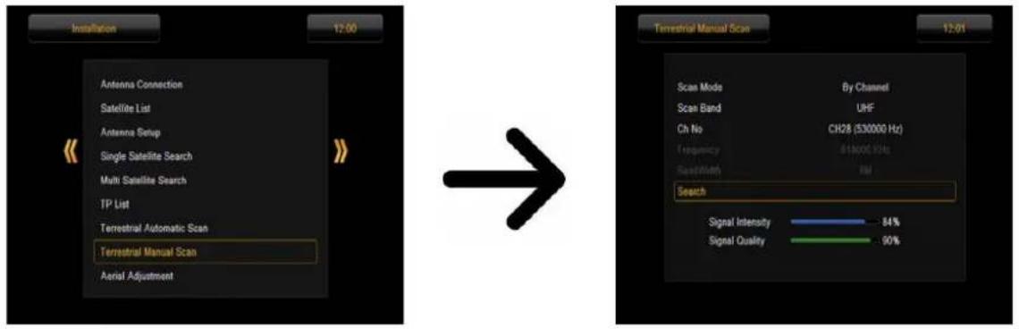 Ferguson Ariva 203 - Recherche manuelle des chaînes de la TNT (modèles combo uniquement) - 1