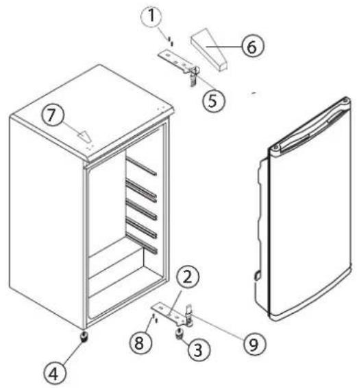 PROLINE PF85GWA - Changing the reversible door - 1