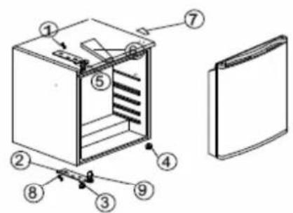 PROLINE PBF55W - Změna směru otevirání dveří - 2