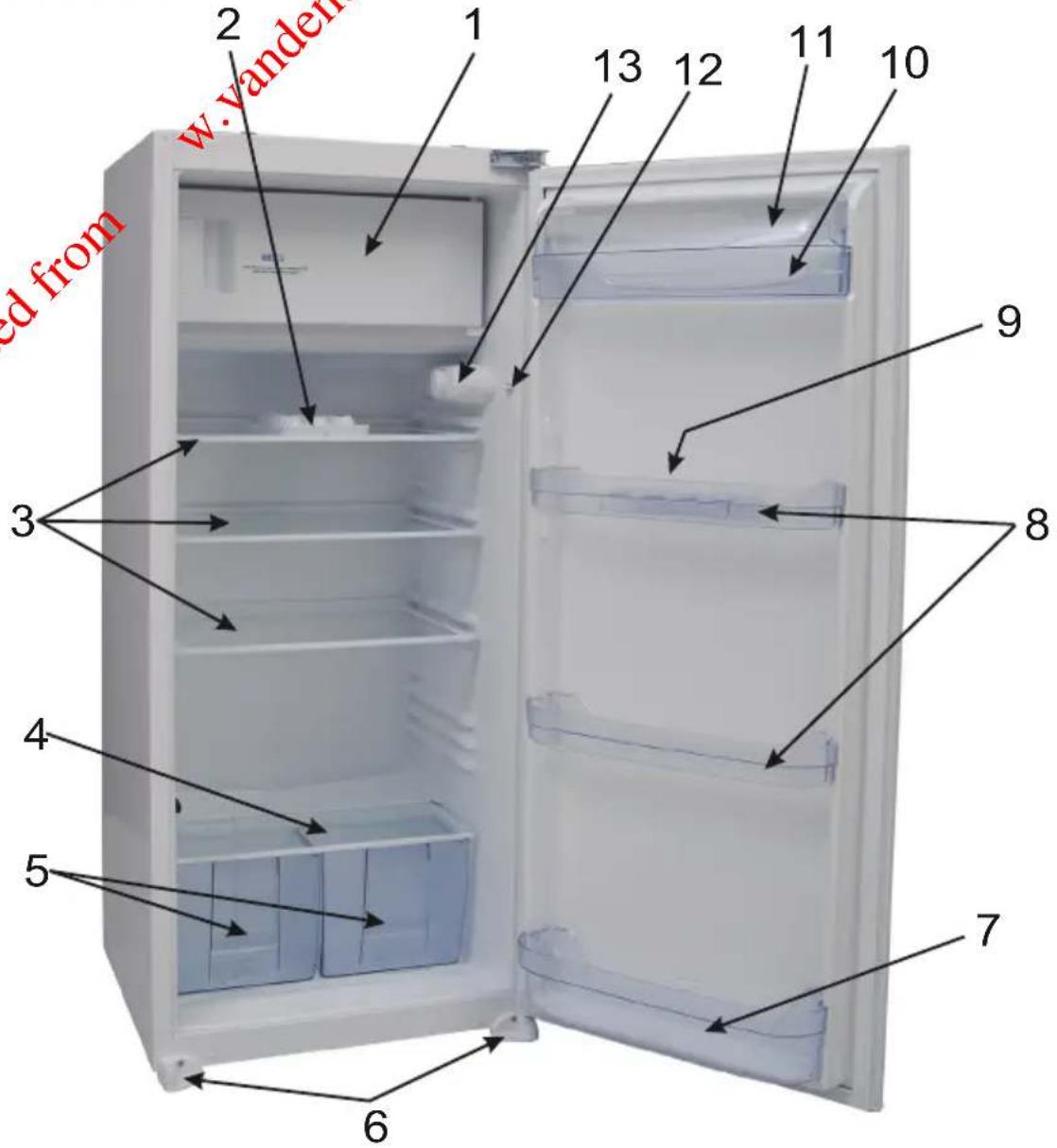 PROLINE FRI2400PW1 - ELEMENTS ET COMPARTIMENTS DE L'APPAREIL - 1
