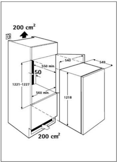 200 cm² 550 min. 50 1221-1227 560 min. 540 1218 549 200 cm²