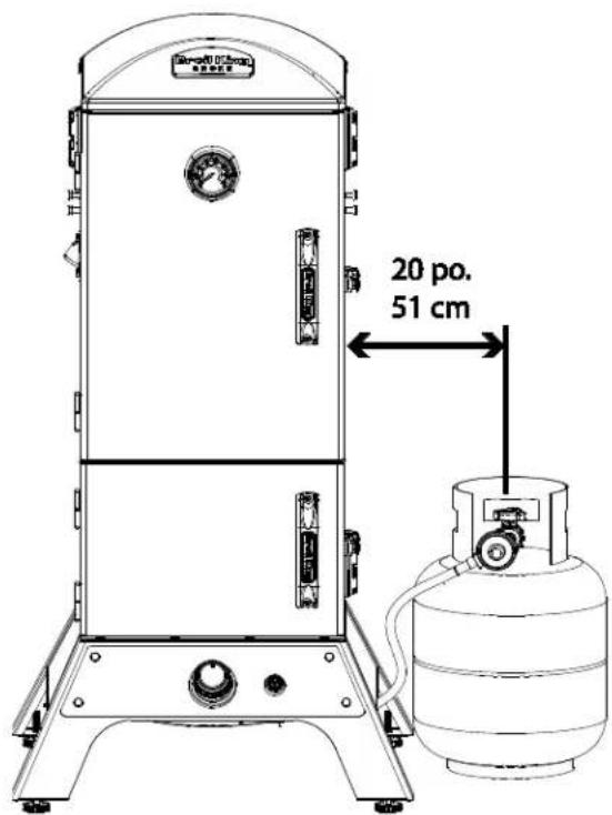 Broil King Smoke Vertical Propane Smoker - EMPLACEMENT DE LA BOUTEILLE DE GPL - 1