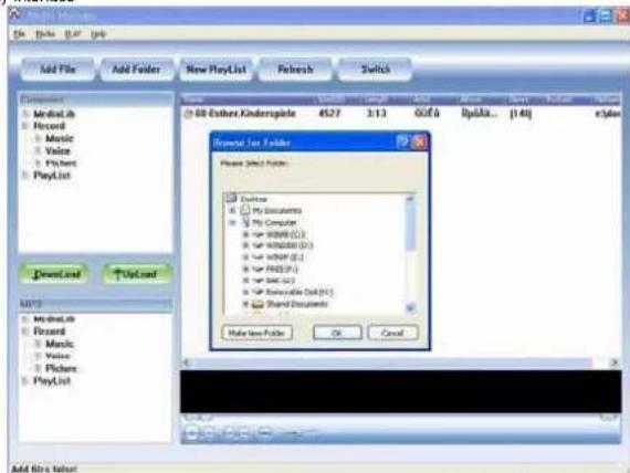 Difrnce MP1100 - Add folders to the library of the computer - 1