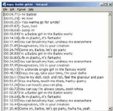 Difrnce MP1100 - Editor les paroles - 1