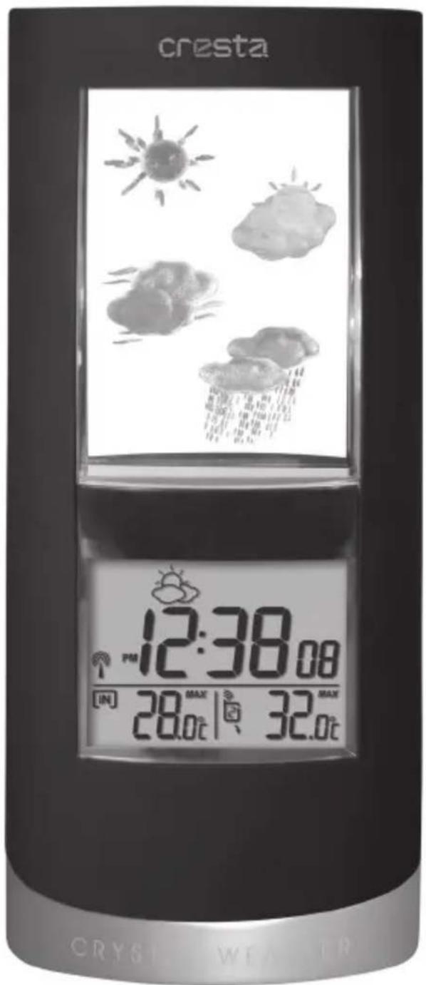 Cresta WX782 - CRYSTAL WEERSTATION MET 433MHZ THERMO SENSOR EN RADIO GESTUURDE KLOK - 1