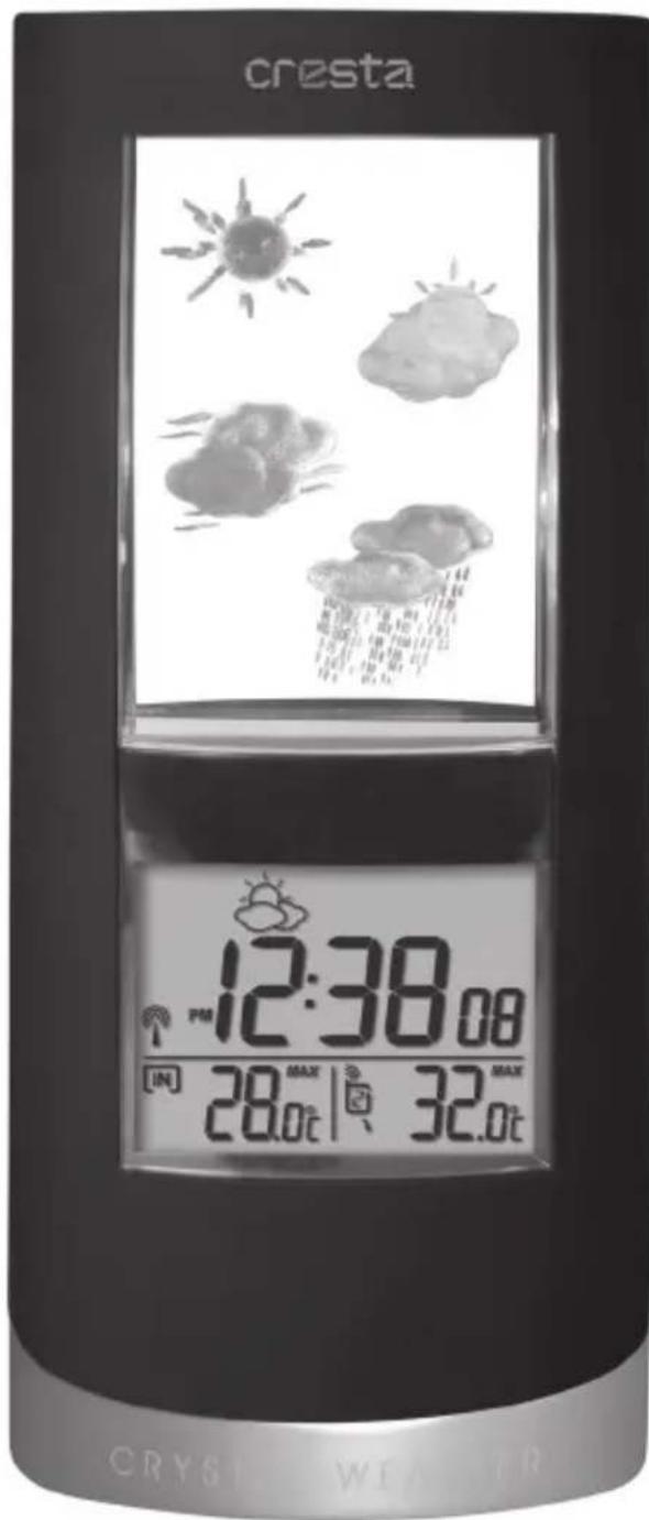 Cresta WX782 - STATION METEO CRYSTAL   AVEC CAPTEUR THERMIQUE 433MHZ   ET HORLOGE RADIO-PILOTEE - 1