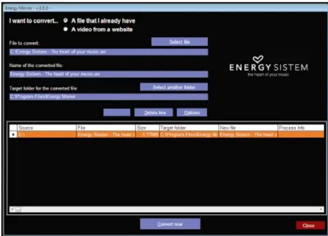 ENERGY SISTEM 6500 - ENERGY MOVIER:CONVERTING AVI VIDEOS - 1