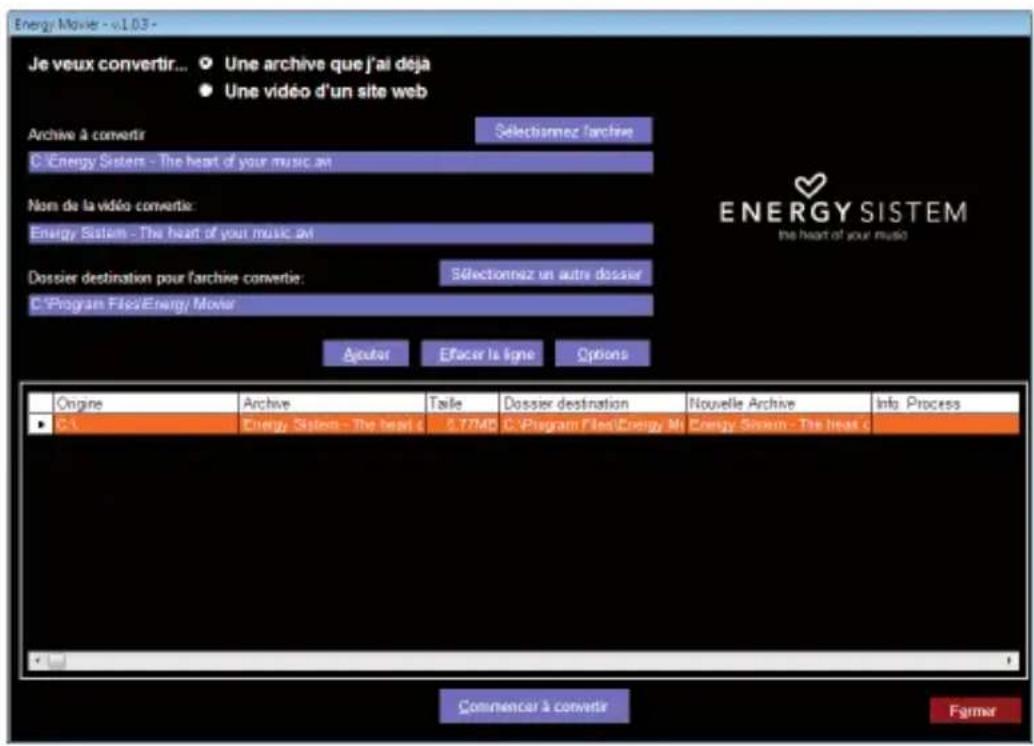 ENERGY SISTEM 6500 - ENERGY MOVIER:CONVERSION DE VIDÉOS AVI - 1