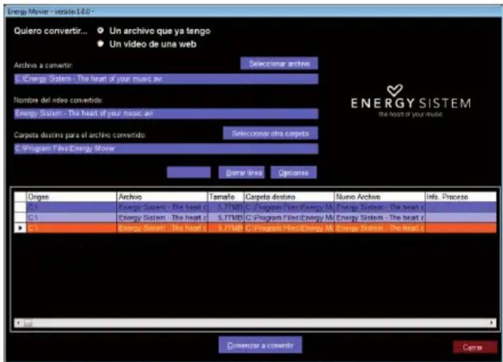 ENERGY SISTEM 6500 - ENERGY MOVIER: CONVERSION DE VIDEOS AVI - 1