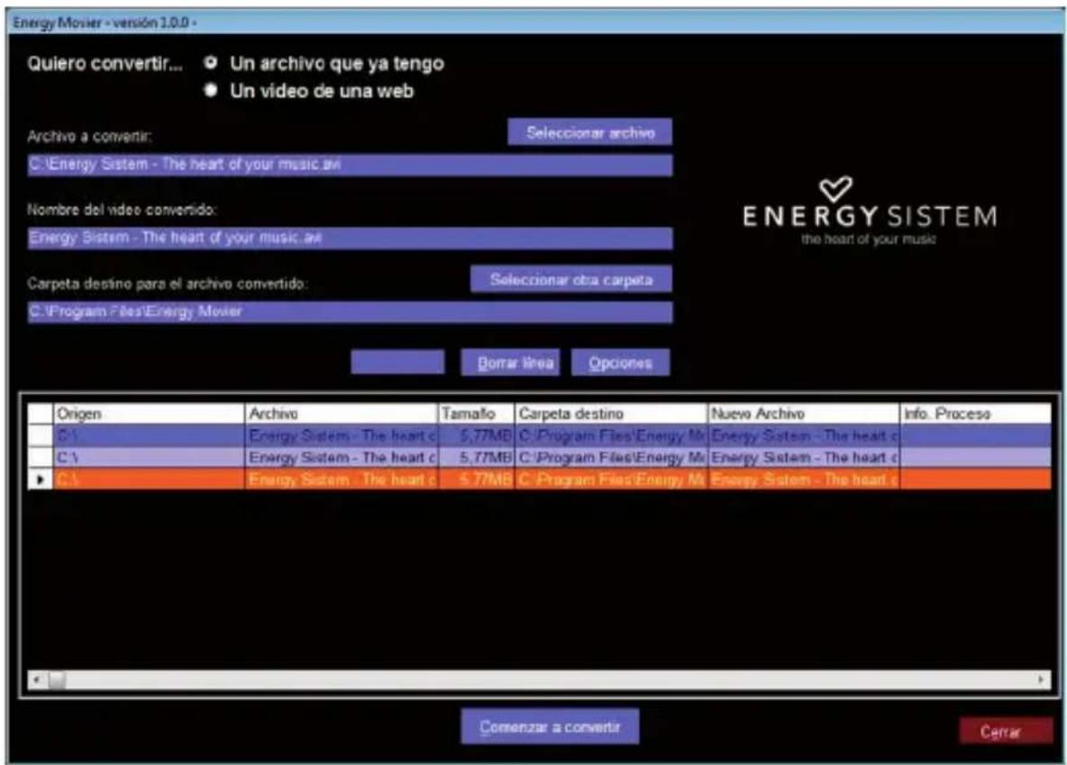 ENERGY SISTEM 4020 - ENERGY MOVIER: CONVERSION DE VIDEOS AVI - 1