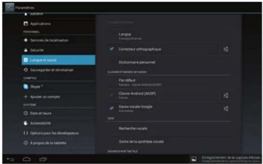 TECHNISAT TechniPad 8G - Langue et saisie - 1