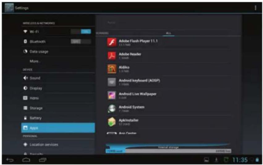 TECHNISAT TechniPad 8G - Uninstalling apps - 1