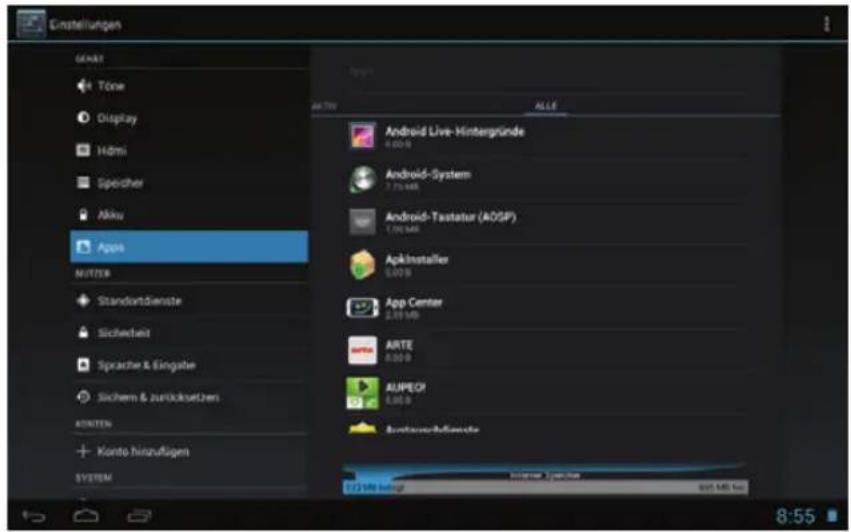 TECHNISAT TechniPad 8G - Usuwanie aplikacji - 1