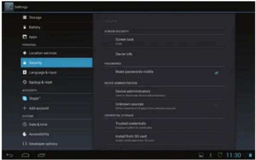TECHNISAT TechniPad 8G - Security - 1