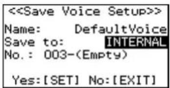 ROLAND C380 - [USB マモリーハドロス・デットアフロー保存する（セフ)] (P.49)の手順8. に [Value/Exit Menu]つまみを回しに「INTERNAL」を選む。 - 1