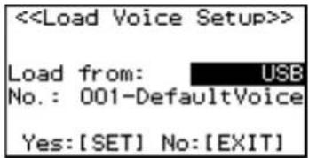 ROLAND C380 - [P.48] [Value/Exit Menu] 末尾を回しに [USB] - 1