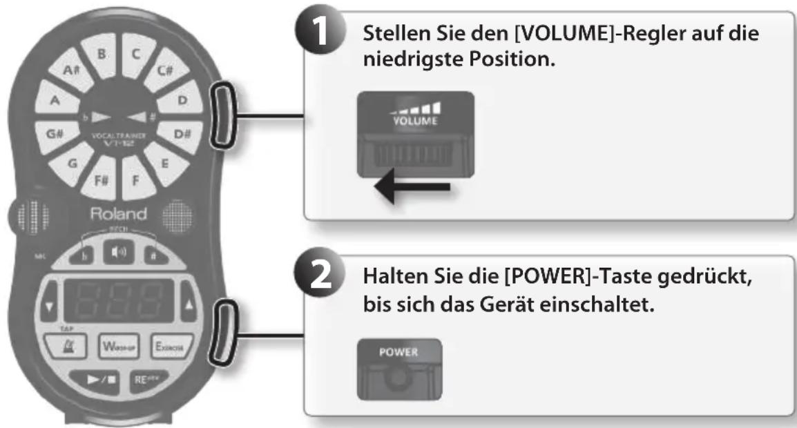 ROLAND VT12 - Einschalten des Geräts - 1