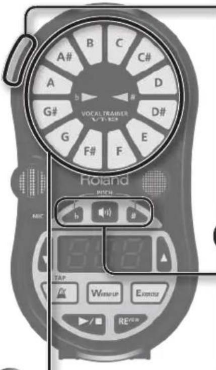 ROLAND VT12 - Selecteer het type toonhoogtedetectie. - 1