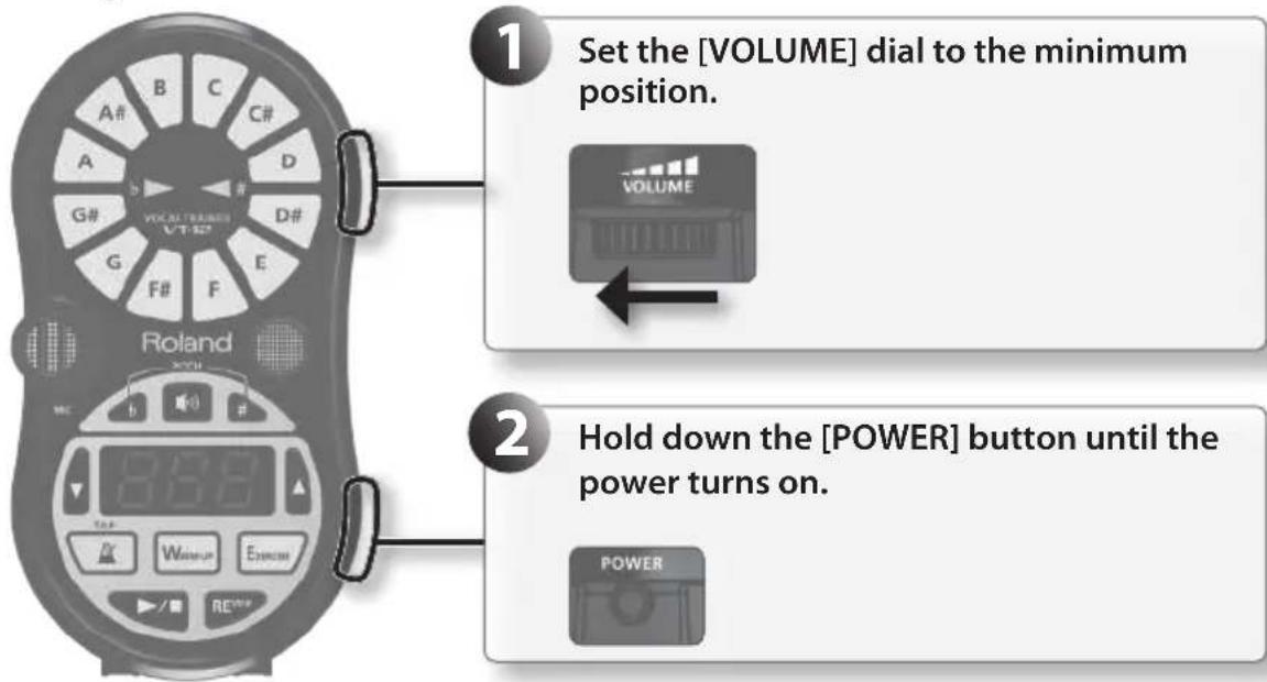 ROLAND VT12 - Turning the Power On - 1