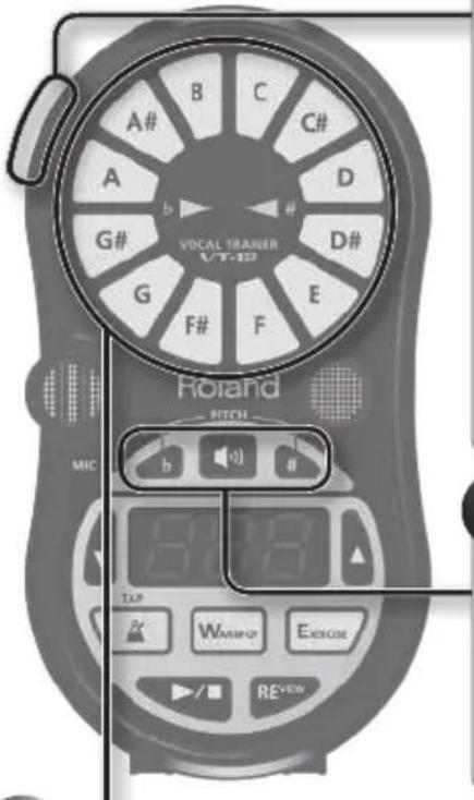 ROLAND VT12 - Select the type of pitch detection. - 1