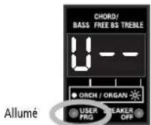 CHORD/ BASS FREE BS TREBLE U-- ORCH / ORGAN USER FRG SEAKER OFF Allumé