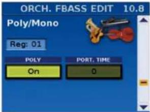 ROLAND FR8X - Paramètres 'POLY/MONO' et 'PORT. TIME' ajoutés pour les sons 'Orchestra' - 4