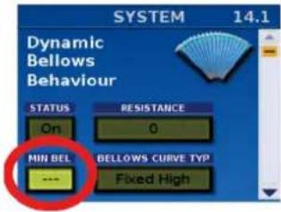 ROLAND FR8X - Nouveau paramètre 'MIN BEL' sous '14.1 Dynamic Bellows Behaviour' - 2