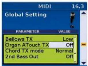 ROLAND FR8X - Filtrer les messages Aftertouch d'une partie d'orgue - 1