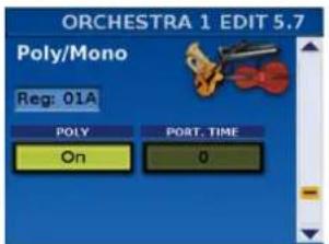 ROLAND FR8X - Paramètres 'POLY/MONO' et 'PORT. TIME' ajoutés pour les sons 'Orchestra' - 1