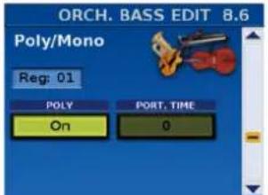 ROLAND FR8X - Paramètres 'POLY/MONO' et 'PORT. TIME' ajoutés pour les sons 'Orchestra' - 3