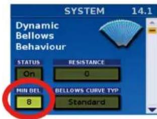 ROLAND FR8X - Nouveau paramètre 'MIN BEL' sous '14.1 Dynamic Bellows Behaviour' - 1
