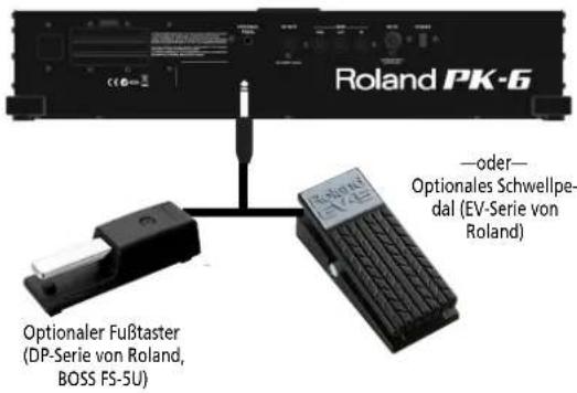 ROLAND PK6 - Anschlieben eines optionalen Schwellpedals oder Fußtasters - 1