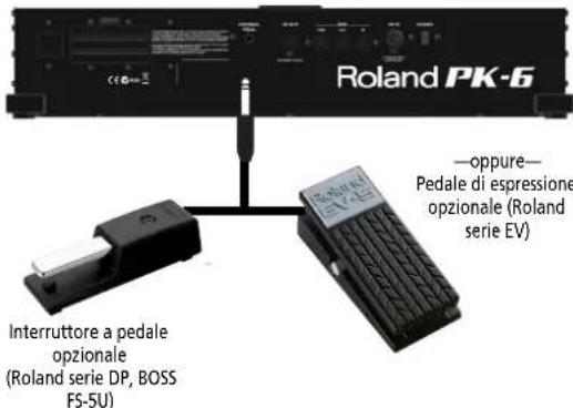 ROLAND PK6 - Collegare alla PK-6 un pedale di espressione o un interrottore a pedale - 1
