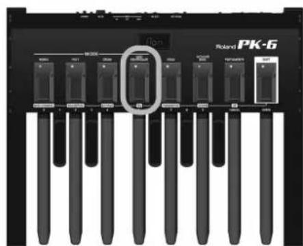 ROLAND PK6 - Druk op de [MIDI CONTROLLER/PG]-voetschakelaar. - 1
