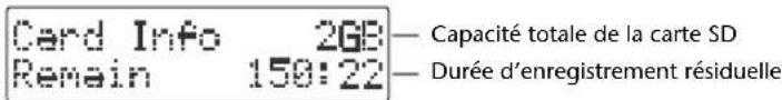 ROLAND SD2U - Afficher des informations concernant la carte SD - 2