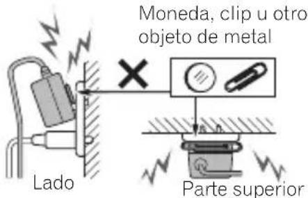 Moneda, clip u otro objeto de metal Lado Parte superior