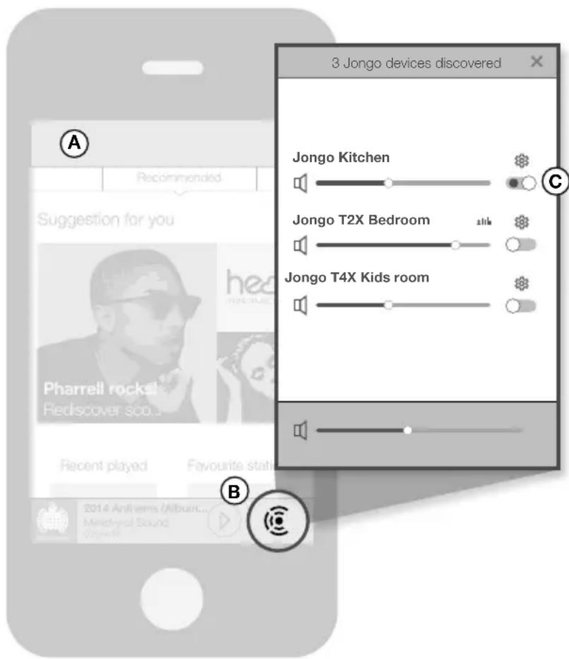 PURE Jongo T2X - Afpilning af musik fra Pure Connect-appen - 1