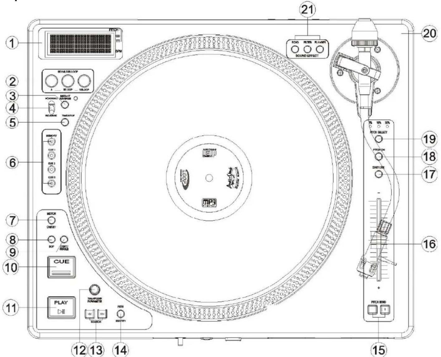 US Blaster USB 7329 - Top View: - 1