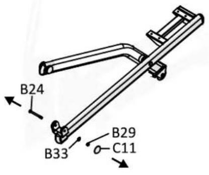Maxxus CX 4.3F Crosstrainer - Etape 7 : Assemblage des tubes de guidage - 3