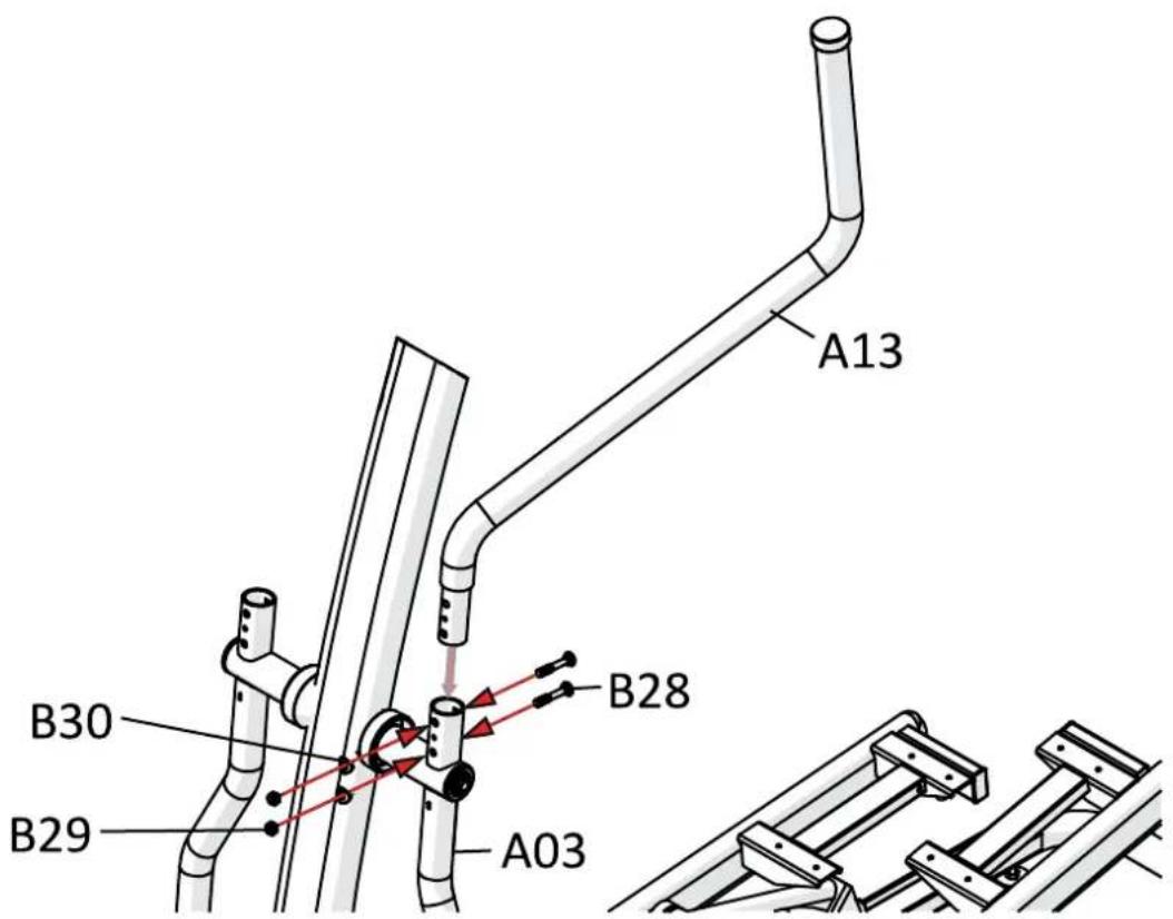 Maxxus CX 4.3F Crosstrainer - Etape 7 : Assemblage des tubes de guidage - 6