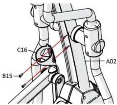 Maxxus CX 4.3F Crosstrainer - Etape 11 : Assemblage des éléments de protection de la tige de guidon - 4