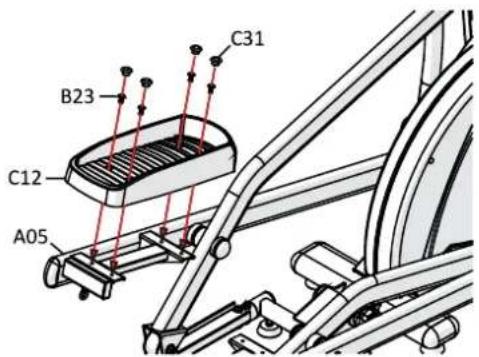 Maxxus CX 4.3F Crosstrainer - Etape 11 : Assemblage des éléments de protection de la tige de guidon - 3